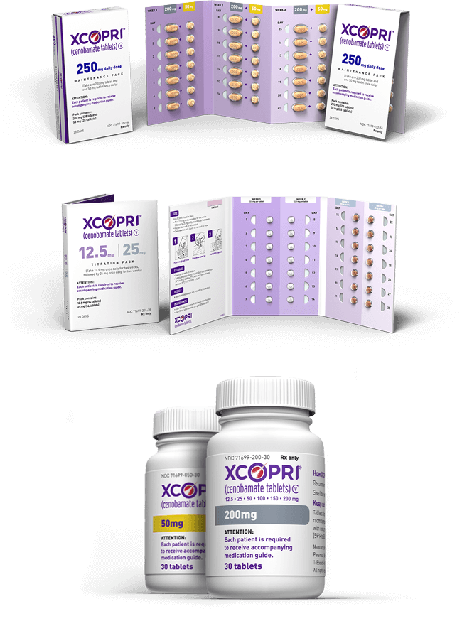 XCOPRI (cenobamate tablets) CV Maintenance & Titration Packs - Side-by-Side