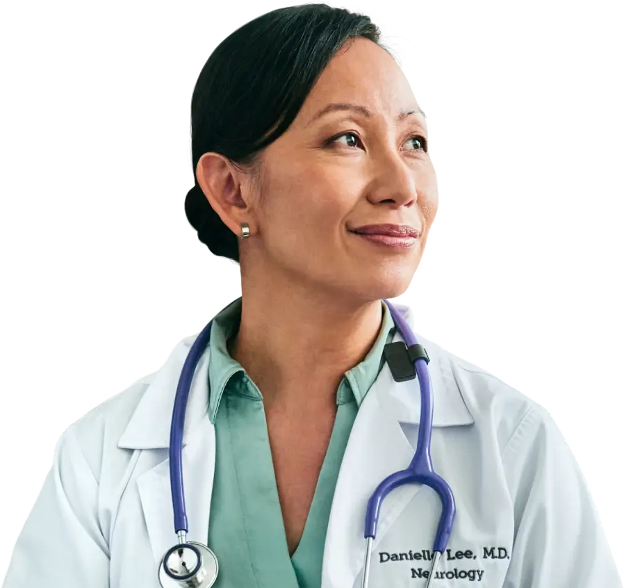 Doctor looking to the right